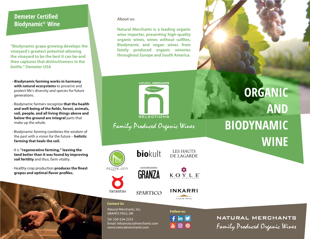 Organic and Biodynamic Wine