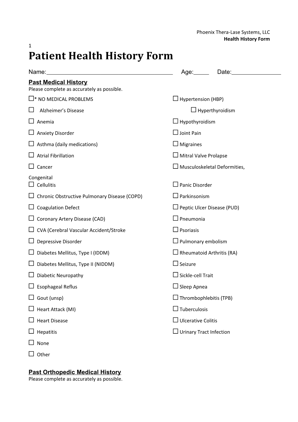 Health History Form s2