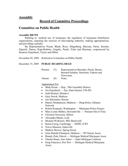 Record of Committee Proceedings
