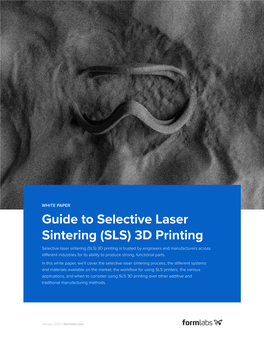 Guide to Selective Laser Sintering (SLS) 3D Printing