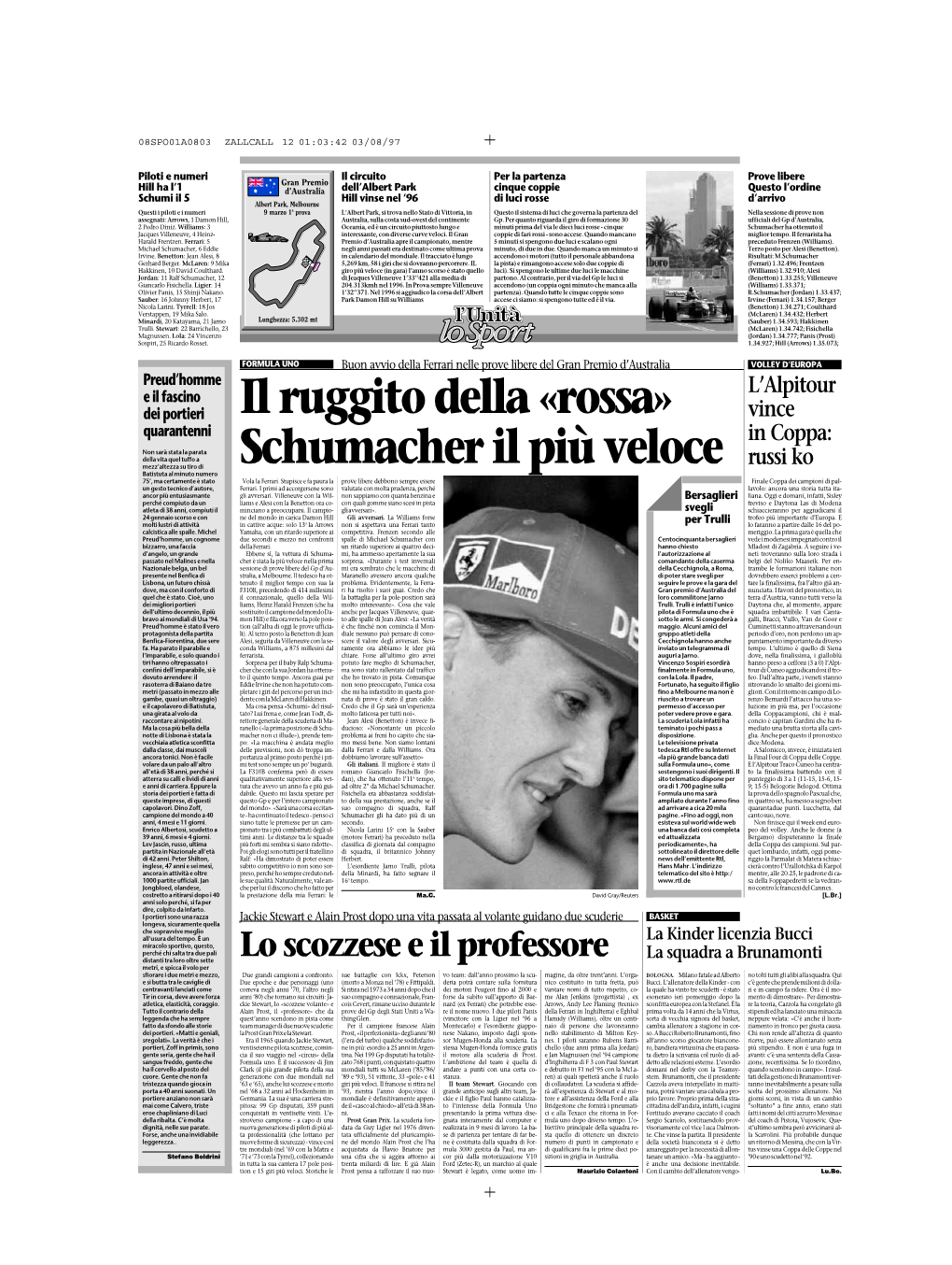 Il Ruggito Della «Rossa» Schumacher Il Più Veloce