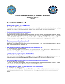 Defense Advisory Committee on Women in the Services Articles of Interest 3 May 2019