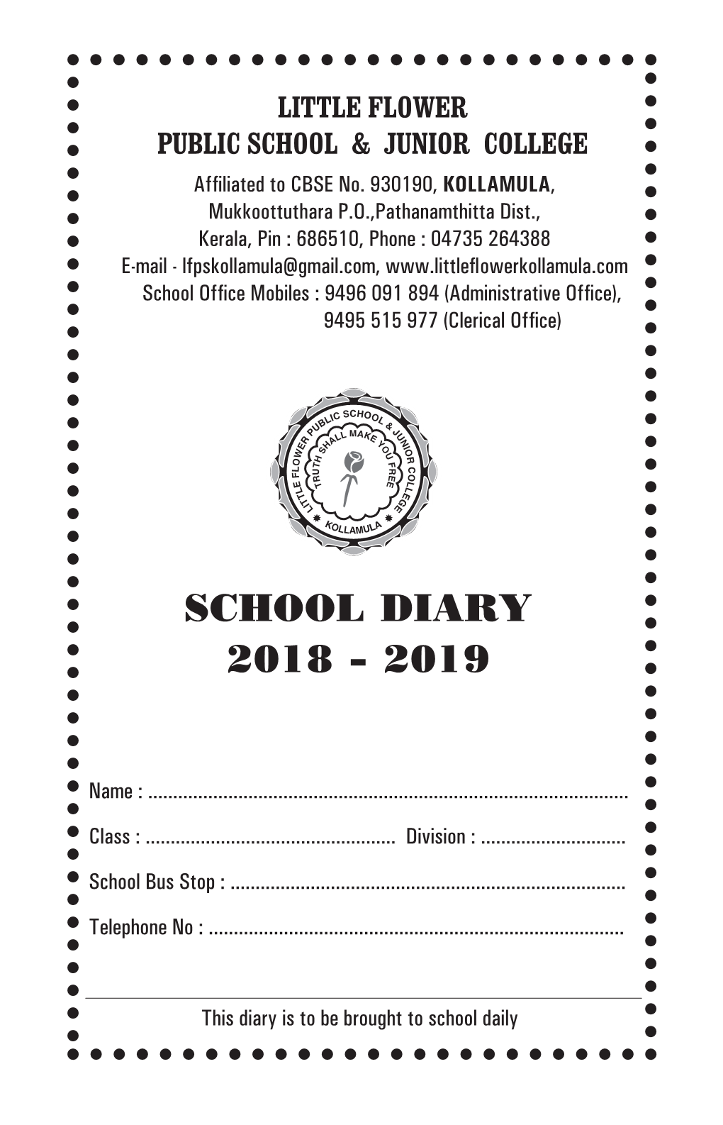 School Diary 2018 - 2019