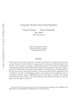 Complexity Results About Nash Equilibria