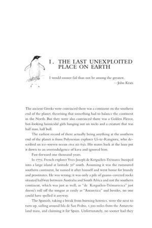 1. the Last Unexploited Place on Earth