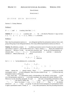 Math 511 Advanced Linear Algebra Spring 2006