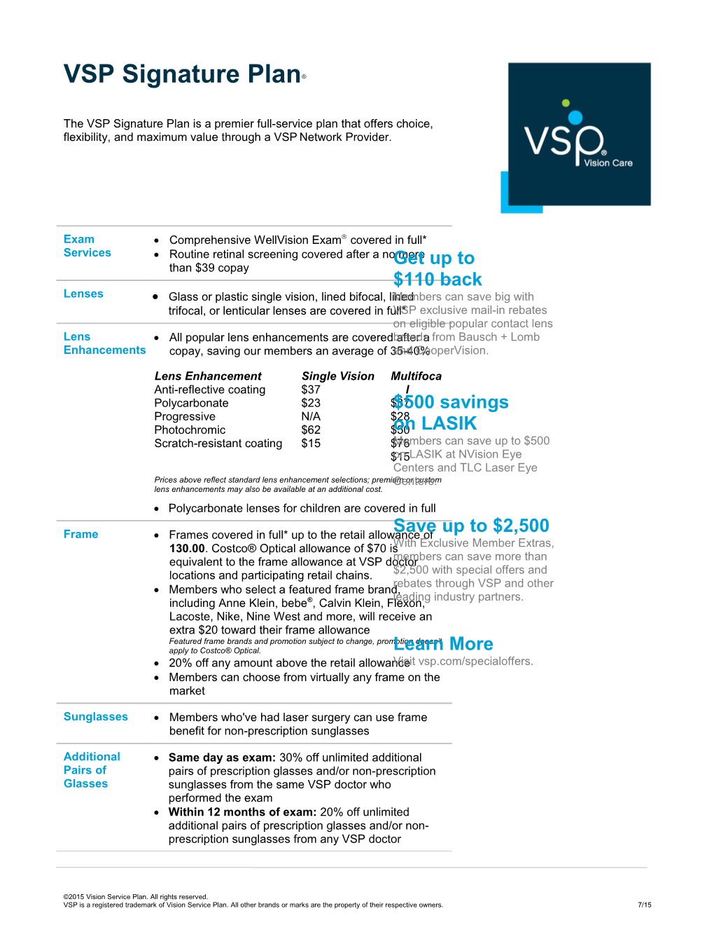 VSP Signature Plan