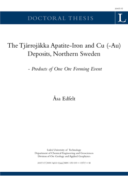The Tjårrojåkka Apatite-Iron and Cu (-Au) Deposits, Northern Sweden