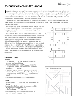 Jacqueline Cochran Crossword Manufacturing Beauty Products