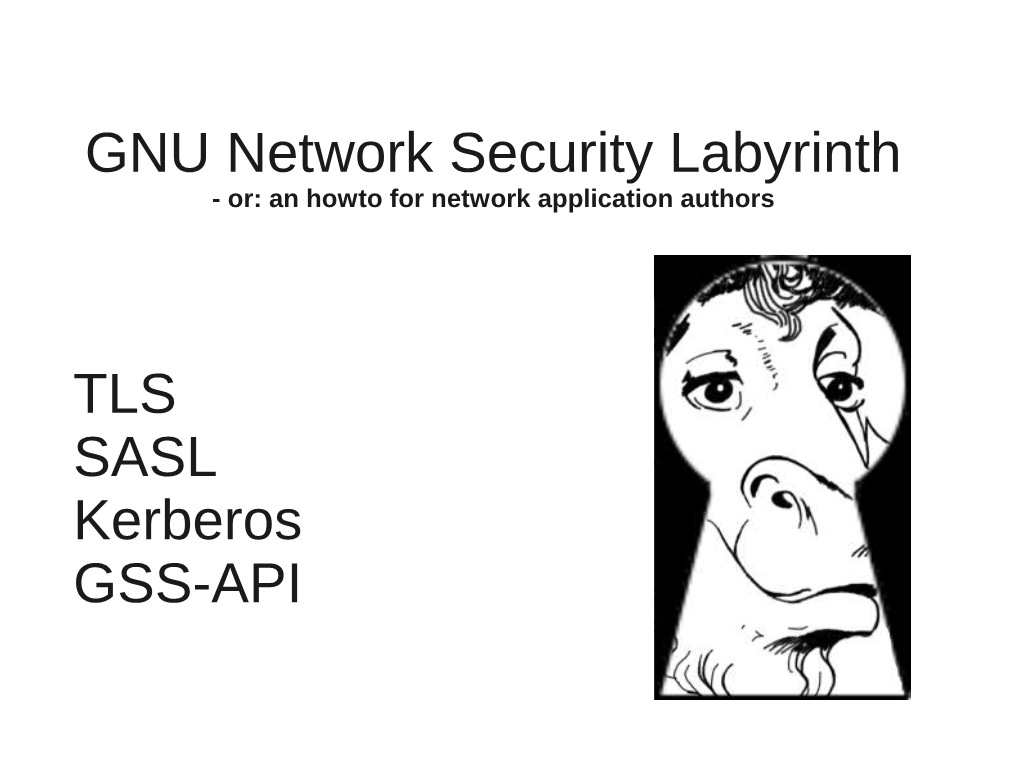 GNU Network Security Labyrinth TLS SASL Kerberos GSS-API