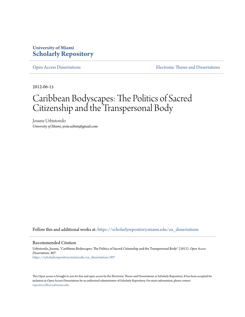 The Politics of Sacred Citizenship and the Transpersonal Body