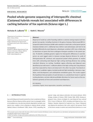 Pooled Whole‐Genome Sequencing of Interspecific Chestnut (Castanea