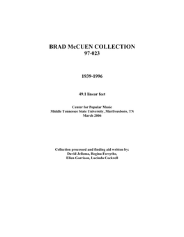 BRAD Mccuen COLLECTION 97-023