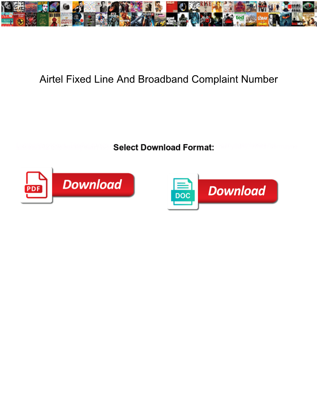 Airtel Fixed Line and Broadband Complaint Number