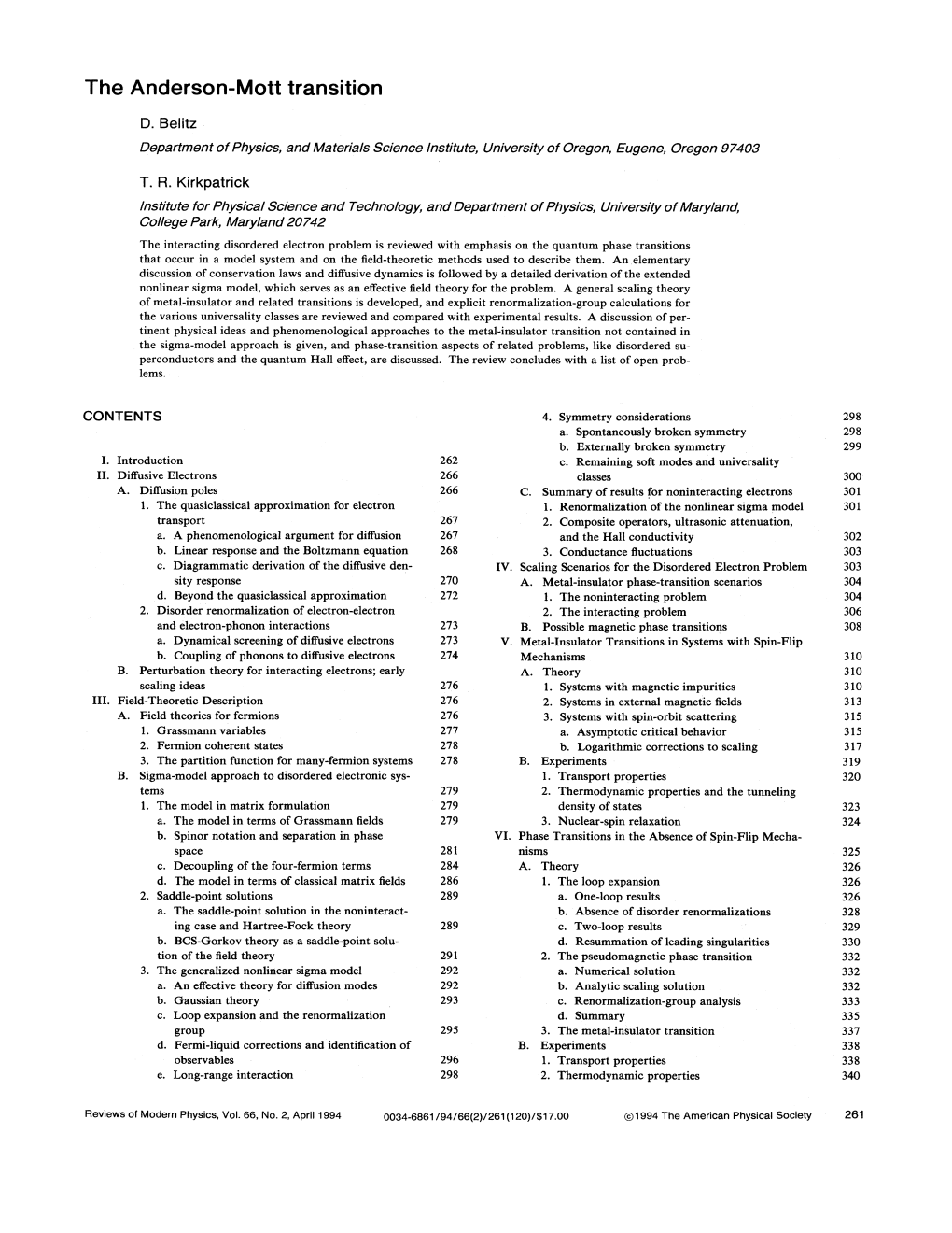 The Anderson-Mott Transition