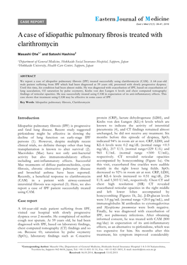 A Case of Idiopathic Pulmonary Fibrosis Treated with Clarithromycin