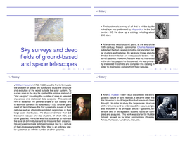 Sky Surveys and Deep Fields of Ground-Based and Space Telescopes