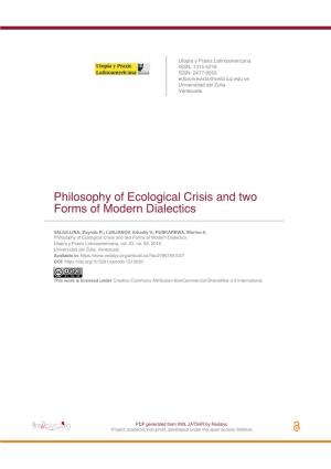 Philosophy of Ecological Crisis and Two Forms of Modern Dialectics