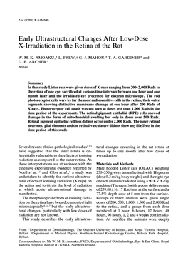 Early Ultrastructural Changes After Low-Dose X-Irradiation in the Retina of the Rat