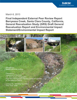 Final Independent External Peer Review Report Berryessa Creek