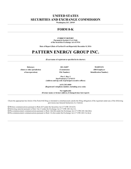 Pattern Energy Group Inc