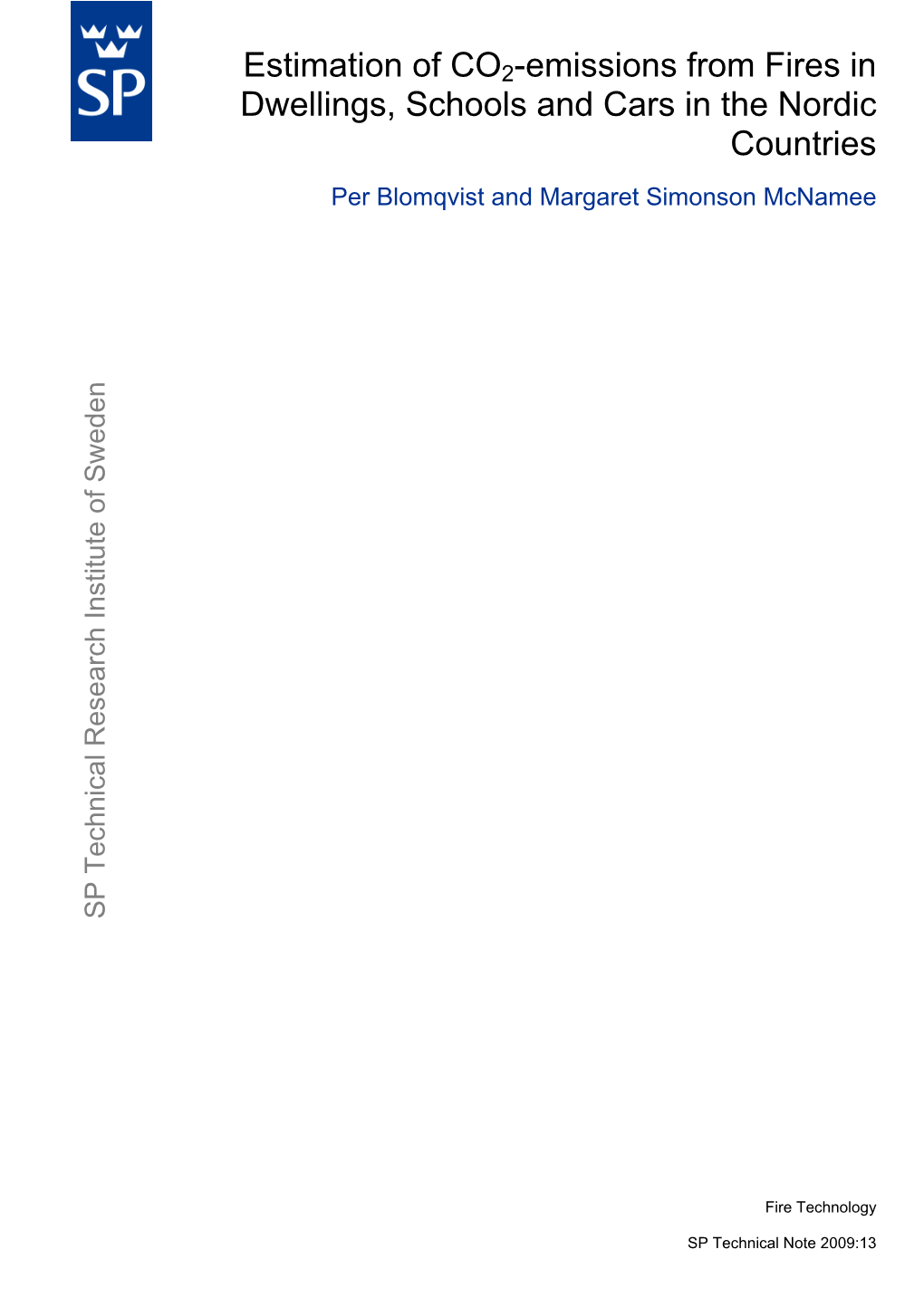 Estimation of CO2-Emissions from Fires in Dwellings, Schools and Cars in the Nordic Countries