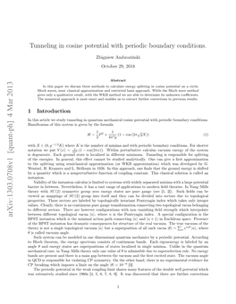 Tunneling in Cosine Potential with Periodic Boundary Conditions