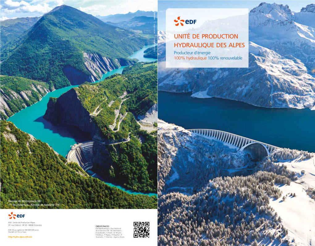 Unité De Production Hydraulique Des Alpes Conception : Extrem-K Producteur D’Énergie 100% Hydraulique 100% Renouvelable