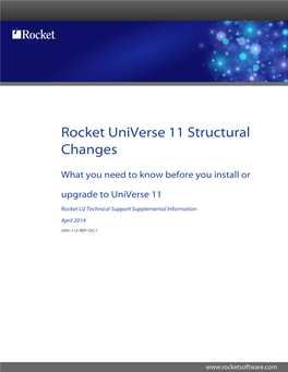 Rocket Universe 11 Structural Changes