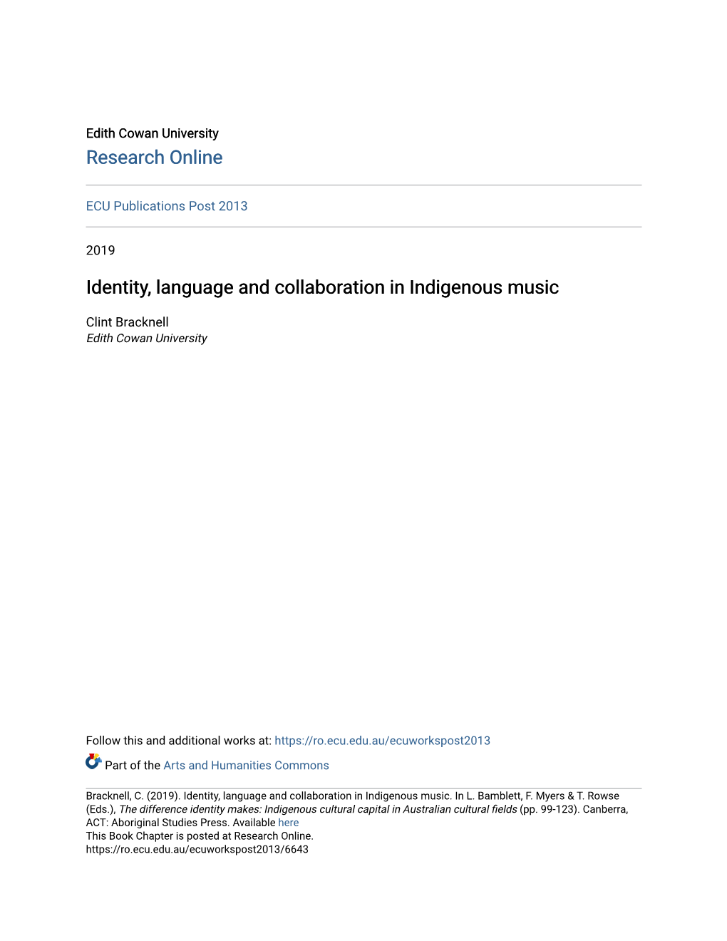 Identity, Language and Collaboration in Indigenous Music