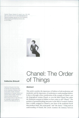 Chanel: the Order of Things