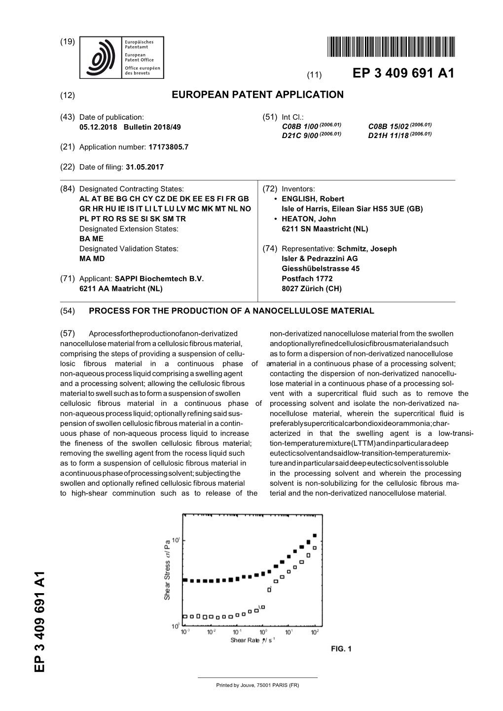 Process for the Production of a Nanocellulose Material