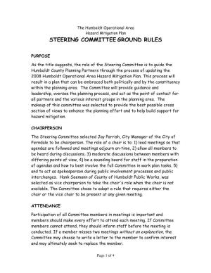 Steering Committee Ground Rules