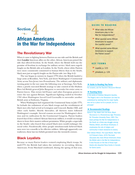 African Americans in the War for Independence