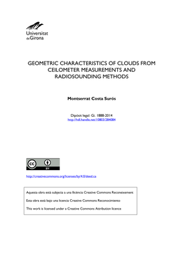 Geometric Characteristics of Clouds from Ceilometer Measurements and Radiosounding Methods