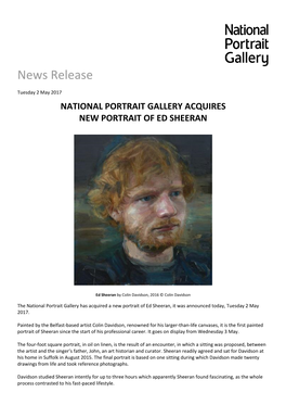 National Portrait Gallery Acquires New Portrait of Ed Sheeran