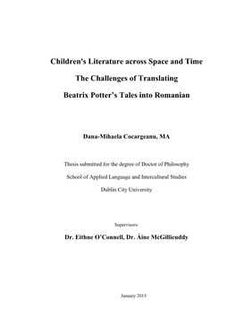 Children's Literature Across Space and Time the Challenges Of