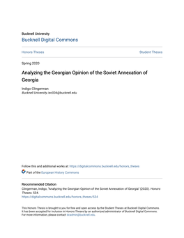 Analyzing the Georgian Opinion of the Soviet Annexation of Georgia