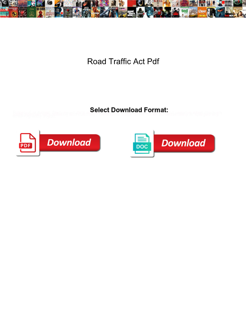 Road Traffic Act Pdf