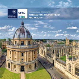 Postgraduate Diploma in INTELLECTUAL PROPERTY LAW and PRACTICE 2020–21