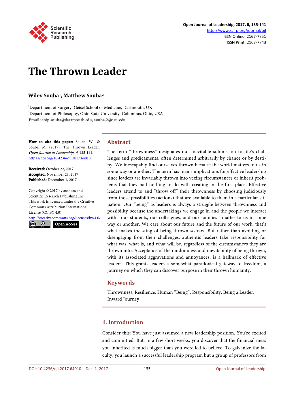 The Thrown Leader