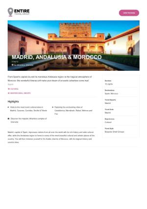 Madrid, Andalusia & Morocco