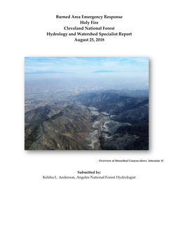 Holy Fire Watershed Report