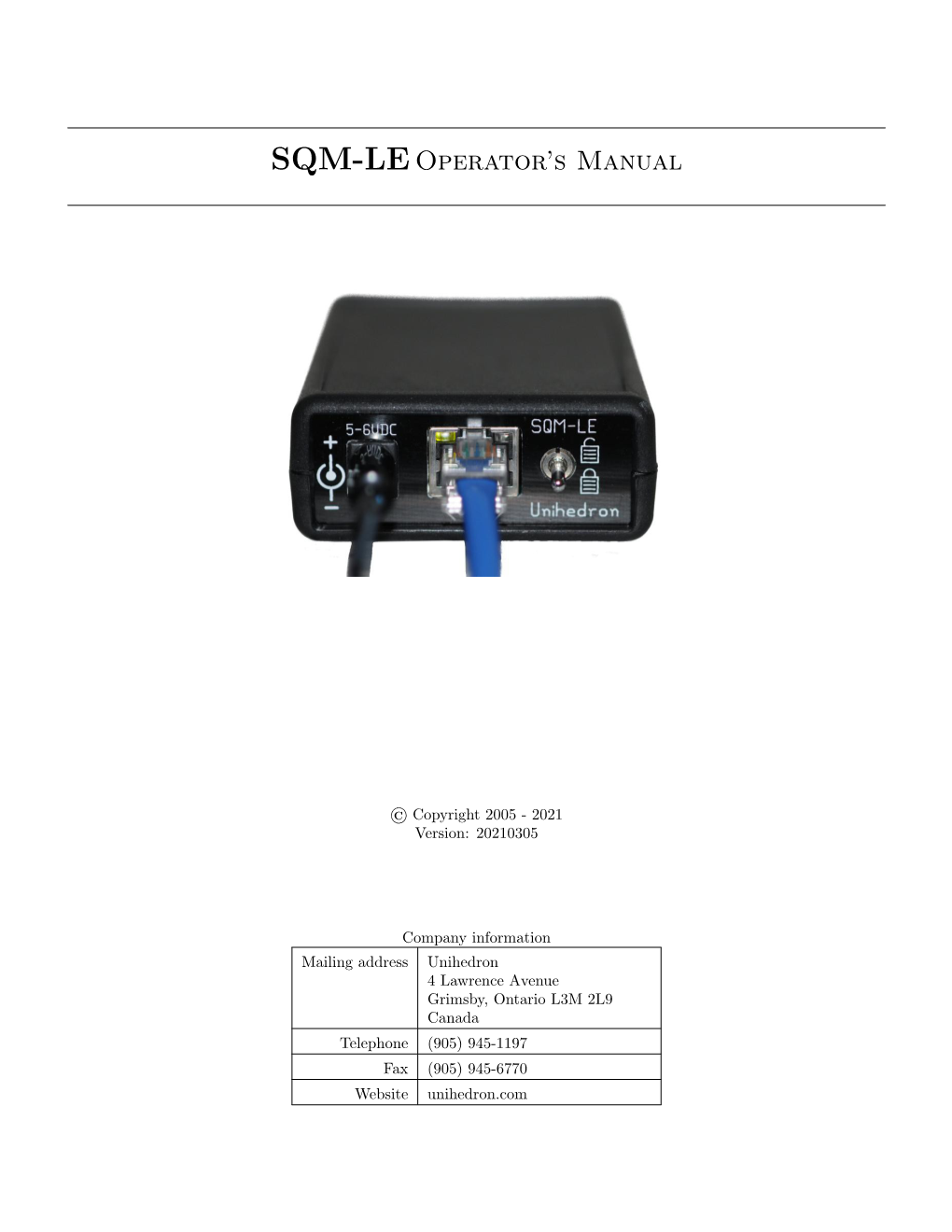 SQM-Leoperator's Manual