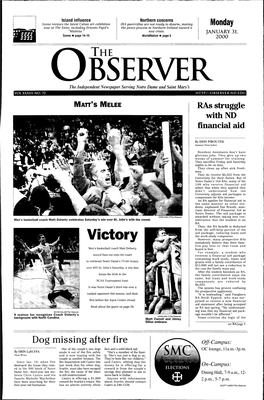 Monday, January 31, 2000 Time: 8:00-9:30 PM "Bringing It All Together." AH 'Together Page 20 the Observer+ SPORTS Monday, January 31, 2000