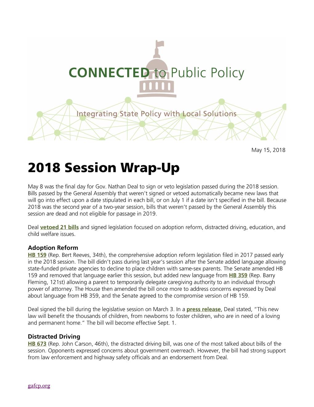 2018 Session Wrap-Up