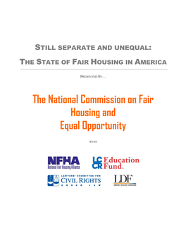 The National Commission on Fair Housing and Equal Opportunity