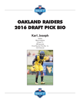 Oakland Raiders 2016 Draft Pick Bio