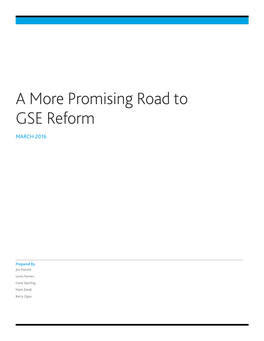 A More Promising Road to GSE Reform