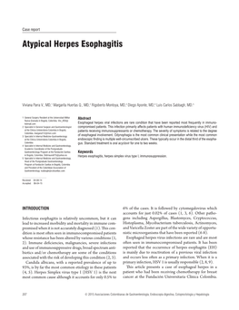 Atypical Herpes Esophagitis